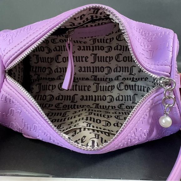Juicy Couture String Of Pearls Roll Bag Violet Tulle - Rhinestone logo - Picture 8 of 8